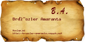Brüszler Amaranta névjegykártya